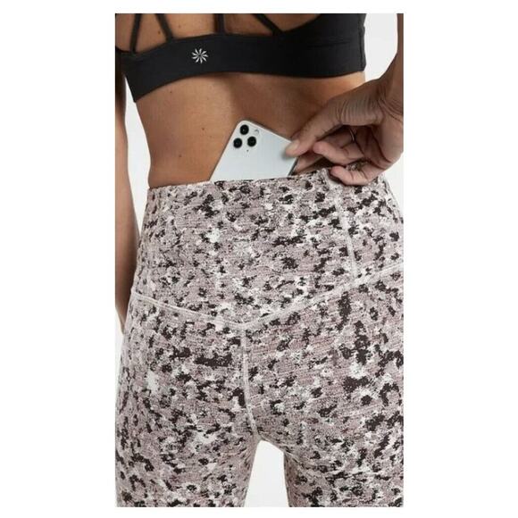 Athleta Tight Elation Textured 7/8 Size Small Meadow Decadent Chocolate - Picture 3 of 8